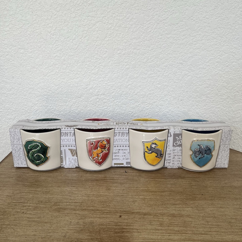 Rae Dunn Harry Potter Hogwarts 4 House Ramekins Set NEW Ravenclaw Gryffindor